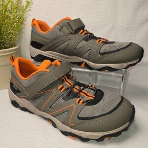MERRELL TRAIL SHOES QUEST HIKING SNEAKERS YOUTH SIZE 7 VELCRO ORANGE GRAY EUC